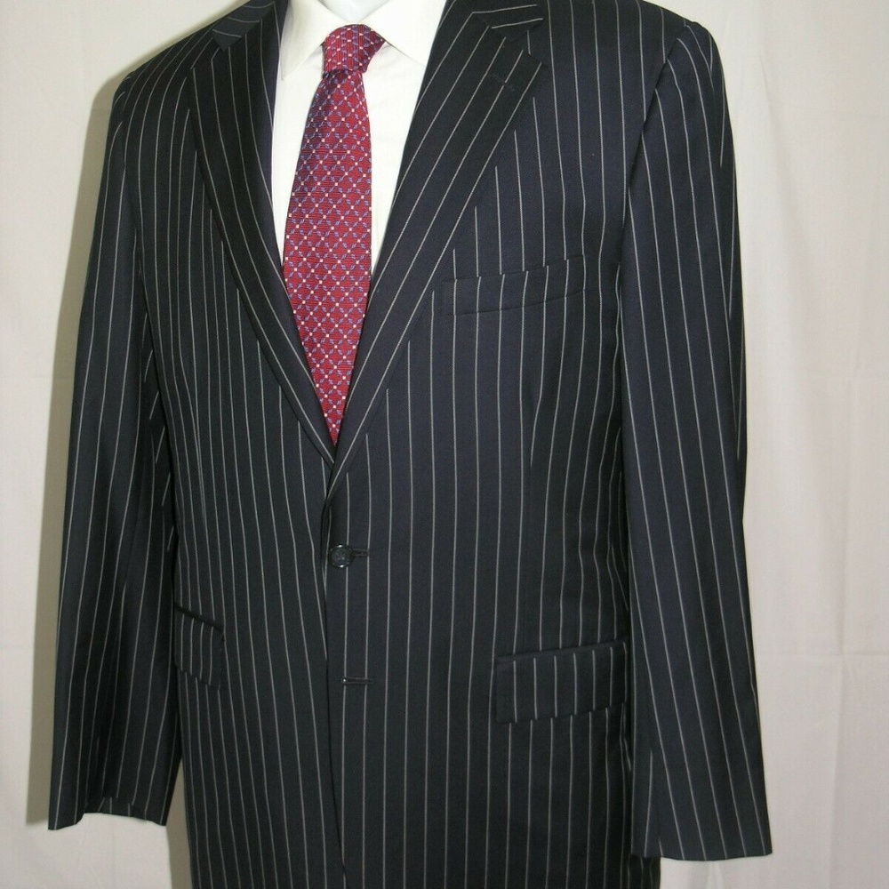 Mr. Ned Scabal Custom Made Two Button Suit 44xl - image 5